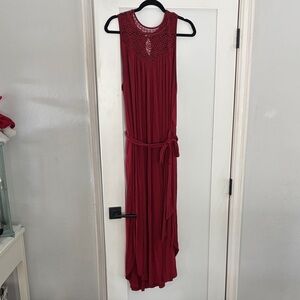 Lane Bryant Burgundy Lace Maxi Dress